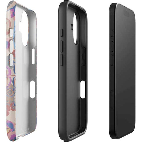 Warm Taupe Floral iPhone 16 Impact Case