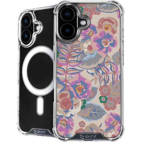 Warm Taupe Floral iPhone 16 MagSafe Case
