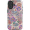 Warm Taupe Floral iPhone 16 Magsafe Impact Case