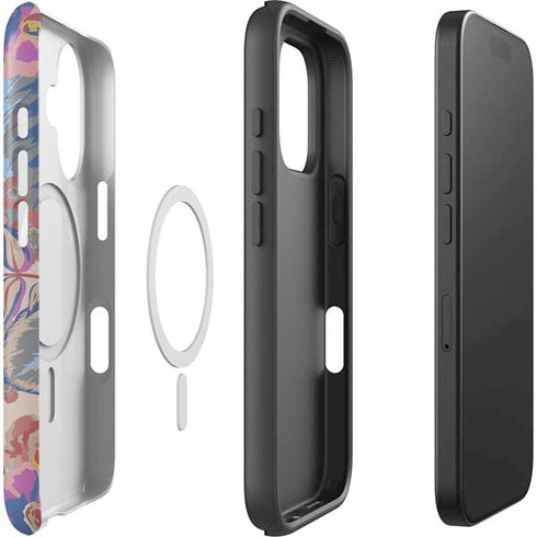 Warm Taupe Floral iPhone 16 Magsafe Impact Case