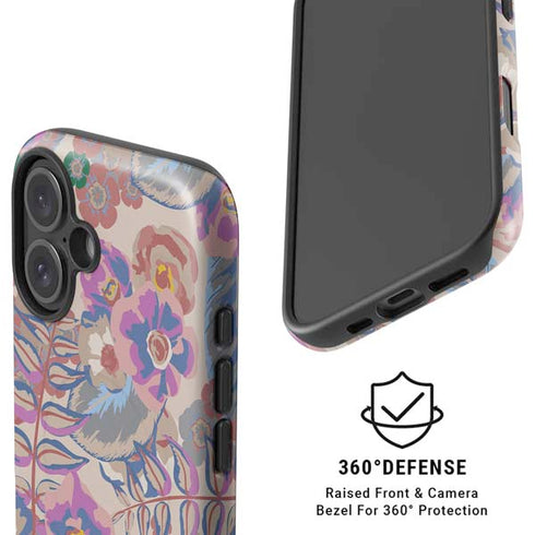 Warm Taupe Floral iPhone 16 Magsafe Impact Case