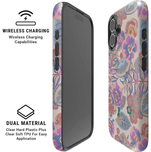Warm Taupe Floral iPhone 16 Magsafe Impact Case