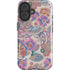 Warm Taupe Floral iPhone 16 Plus Impact Case