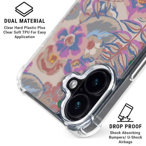 Warm Taupe Floral iPhone 16 Plus MagSafe Case