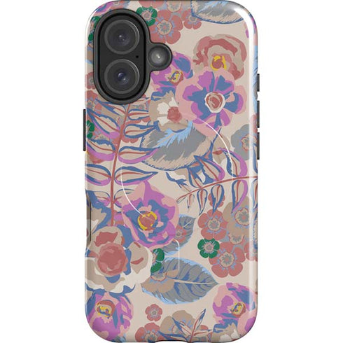 Warm Taupe Floral iPhone 16 Plus Magsafe Impact Case