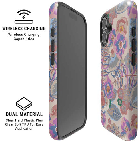 Warm Taupe Floral iPhone 16 Plus Magsafe Impact Case
