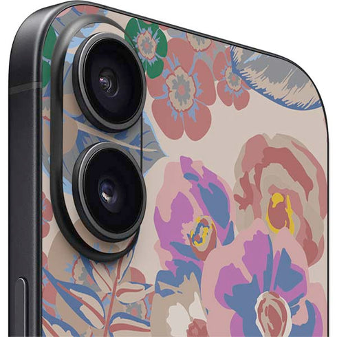 Warm Taupe Floral iPhone 16 Plus Skin