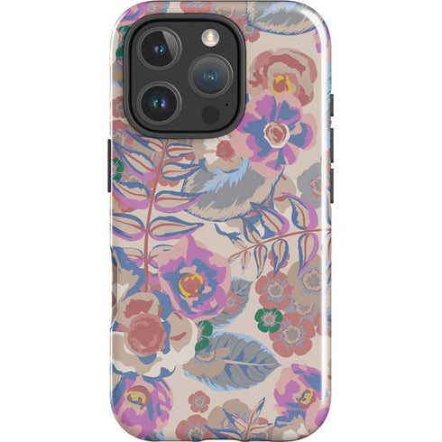 Warm Taupe Floral iPhone 16 Pro Max Impact Case