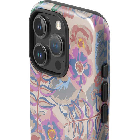 Warm Taupe Floral iPhone 16 Pro Max Impact Case