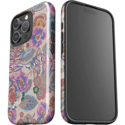 Warm Taupe Floral iPhone 16 Pro Max Impact Case