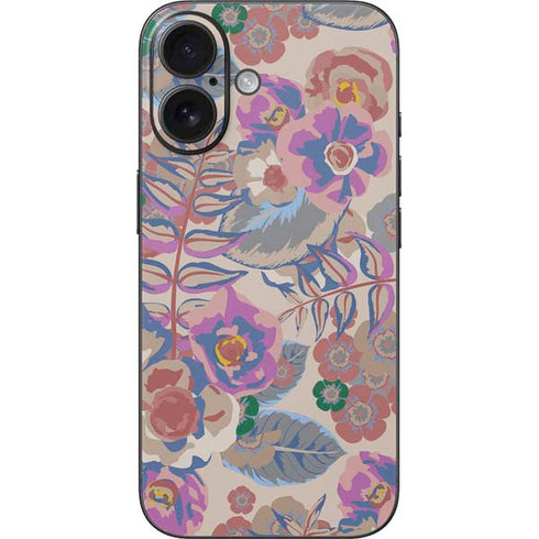 Warm Taupe Floral iPhone 16 Skin