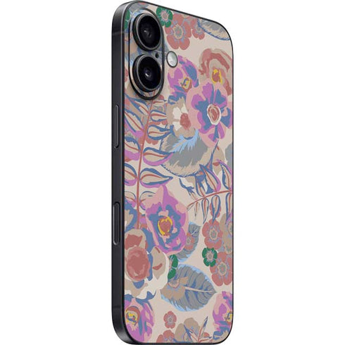 Warm Taupe Floral iPhone 16 Skin