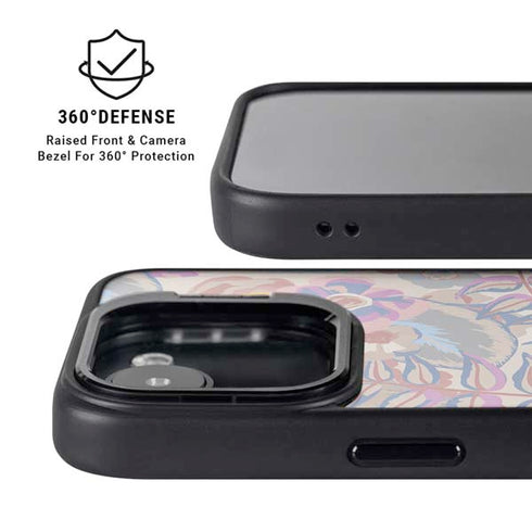 Warm Taupe Floral iPhone 16e Kickstand Case