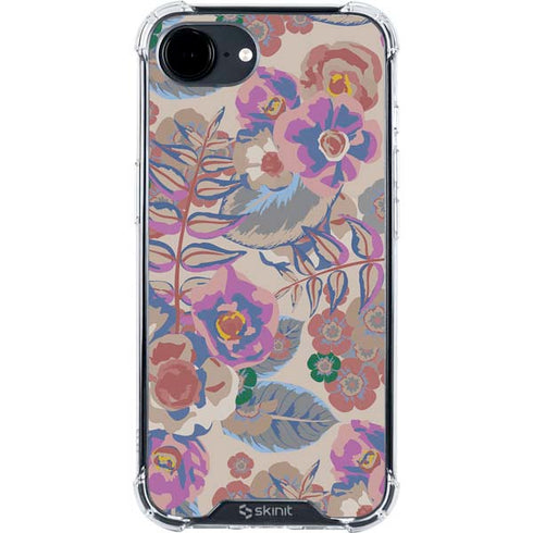 Warm Taupe Floral iPhone 16e Clear Case