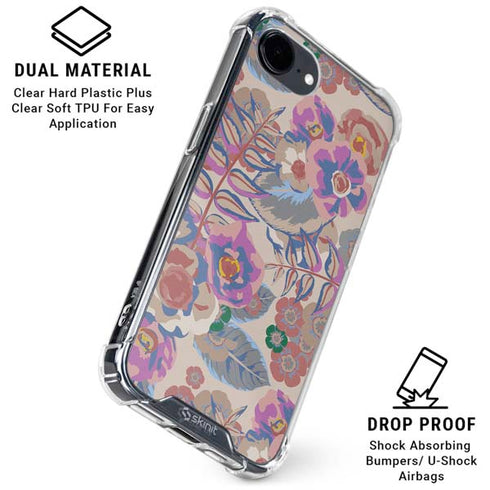 Warm Taupe Floral iPhone 16e Clear Case