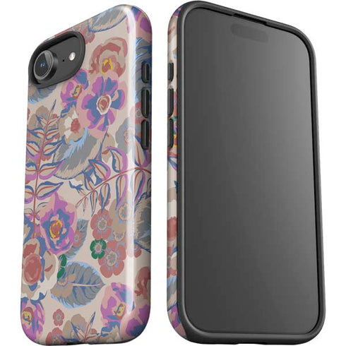 Warm Taupe Floral iPhone 16e Impact Case