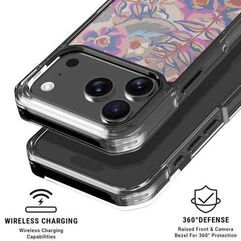 Warm Taupe Floral iPhone 18 Pro Clear Case