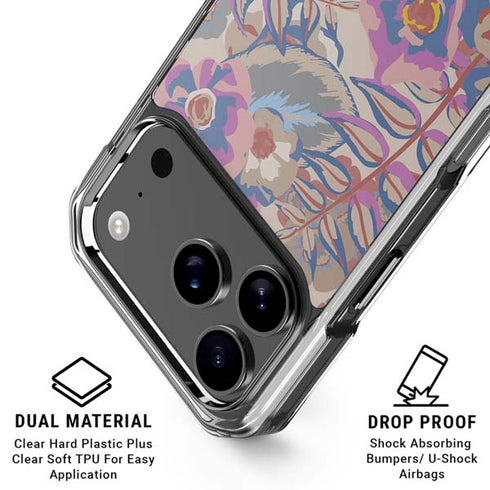 Warm Taupe Floral iPhone 18 Pro Clear Case