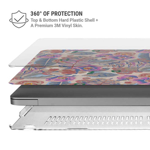 Warm Taupe Floral MacBook Pro 14in (2021-24) Case plus Skin