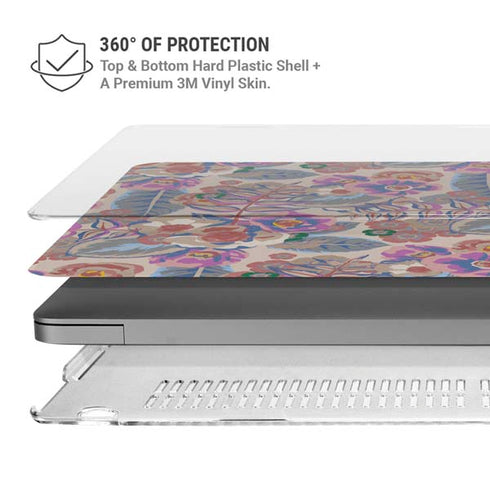 Warm Taupe Floral MacBook Cases