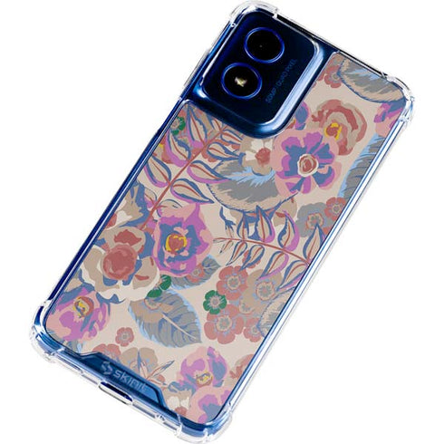 Warm Taupe Floral Moto G 5G (2024) Clear Case