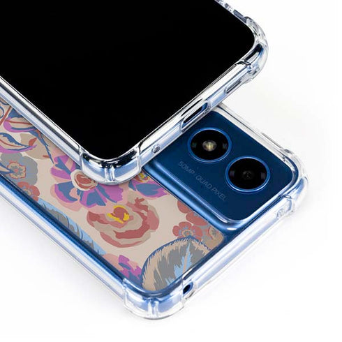 Warm Taupe Floral Moto G 5G (2024) Clear Case