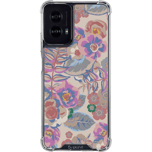 Warm Taupe Floral Moto G Power 5G (2024) Clear Case