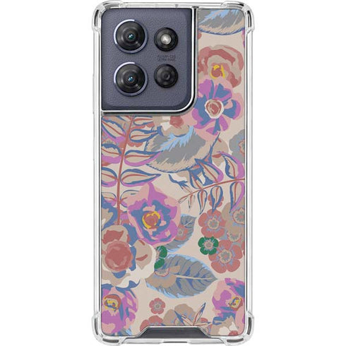 Warm Taupe Floral Moto G Power 5G (2025) Clear Case