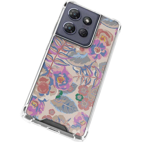 Warm Taupe Floral Moto G Stylus 5G (2025) Clear Case