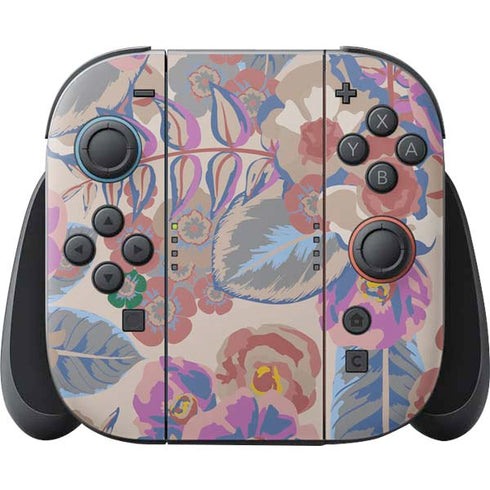 Warm Taupe Floral Nintendo Switch 2 (2025) Joy-Con Controller Skin