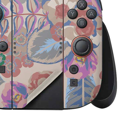 Warm Taupe Floral Nintendo Switch 2 (2025) Joy-Con Controller Skin
