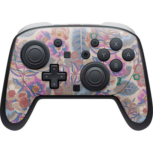 Warm Taupe Floral Nintendo Switch 2 (2025) Pro Controller Skin