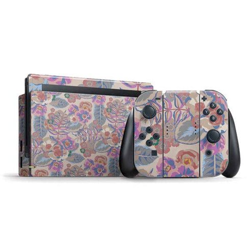 Warm Taupe Floral Nintendo Skins