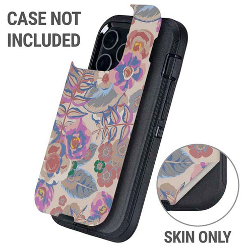 Warm Taupe Floral Otterbox Defender iPhone Skin