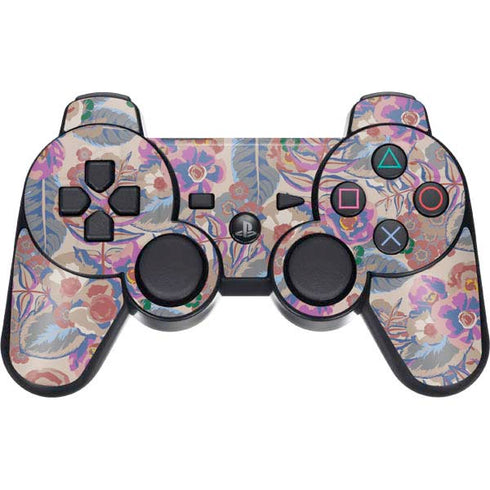 Warm Taupe Floral PS3 Dual Shock wireless controller Skin