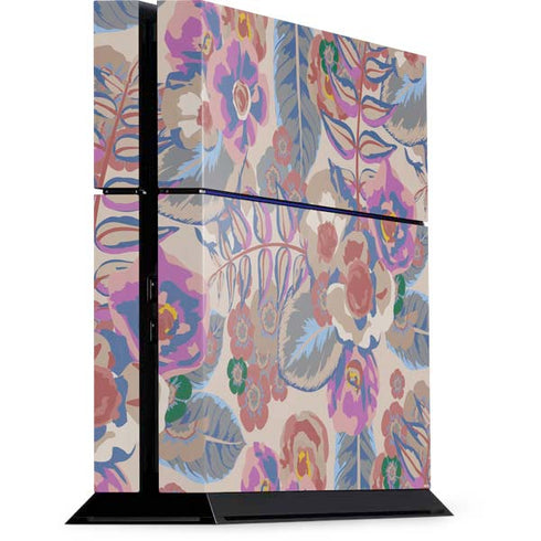 Warm Taupe Floral PlayStation PS4 Skins