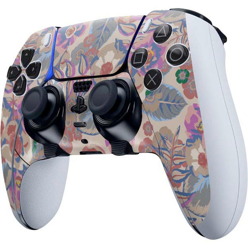 Warm Taupe Floral PS5 DualSense Edge Pro Controller Skin