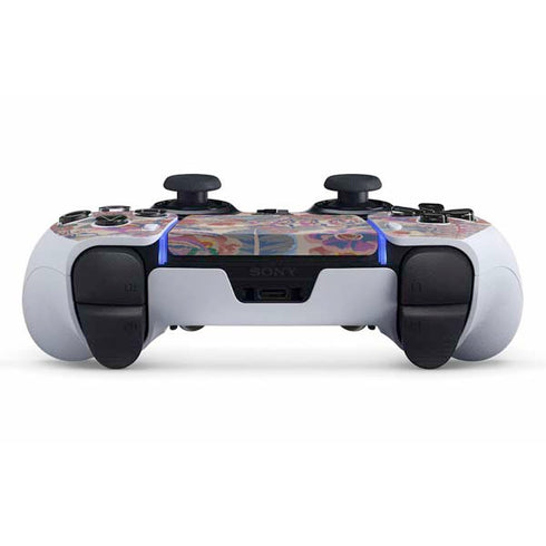 Warm Taupe Floral PS5 DualSense Edge Pro Controller Skin