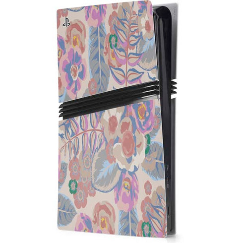 Warm Taupe Floral PS5 Pro Console Skin