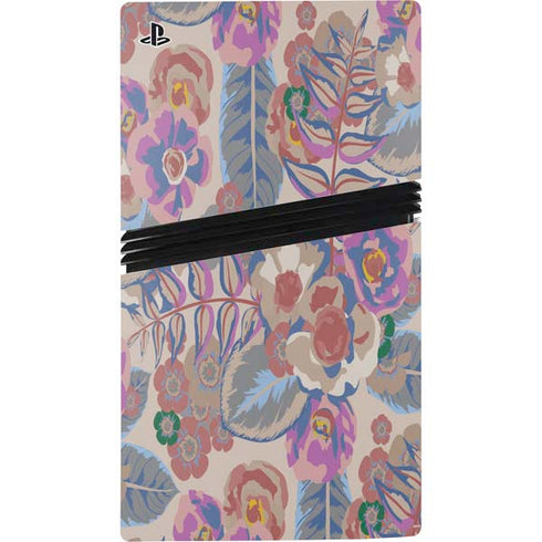 Warm Taupe Floral PS5 Pro Console Skin