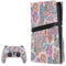 Warm Taupe Floral PS5 Pro Disk Bundle Skin