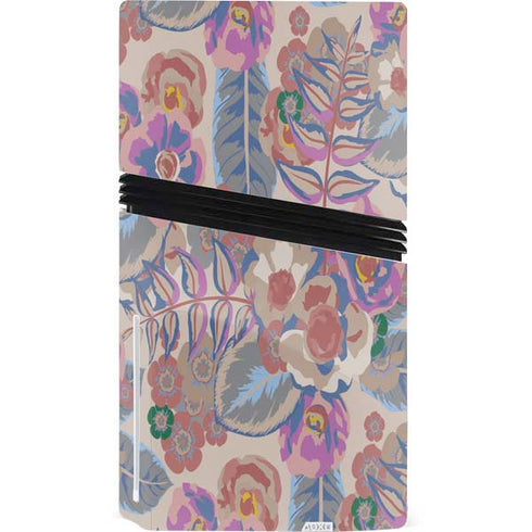 Warm Taupe Floral PS5 Pro Disk Bundle Skin