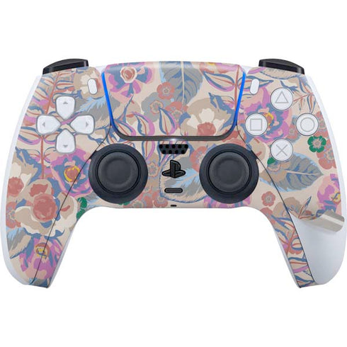 Warm Taupe Floral PS5 Pro Disk Bundle Skin