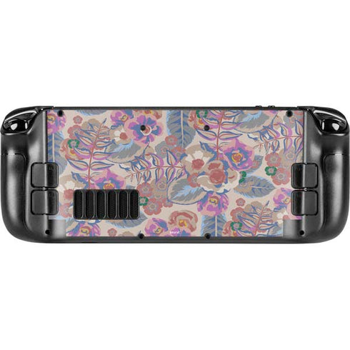 Warm Taupe Floral Steam Deck Handheld Gaming Computer Skin