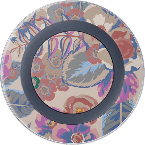 Warm Taupe Floral Wireless Charger Skin