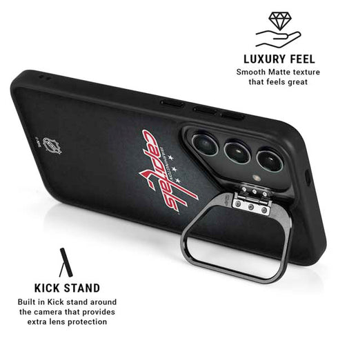 NHL Washington Capitals Black Background Galaxy S26 Plus Kickstand Case
