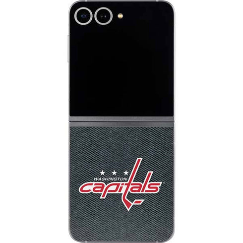 NHL Washington Capitals Black Background Galaxy Z Flip6 Skin