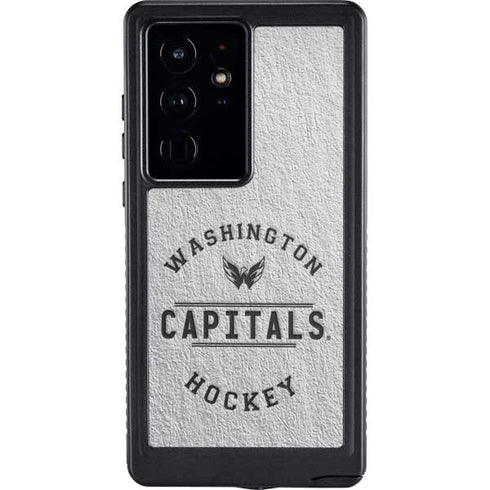 NHL Washington Capitals Black Text Galaxy S24 Ultra Waterproof Case