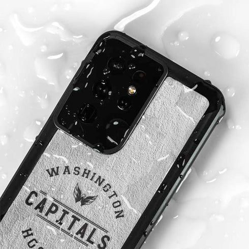 NHL Washington Capitals Black Text Galaxy S24 Ultra Waterproof Case