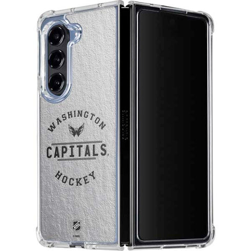 NHL Washington Capitals Black Text Galaxy Z Fold5 5G Clear Case